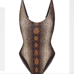 Skims Womens Scoop Neck One Piece Swimsuit Size S Desert Snake Print
